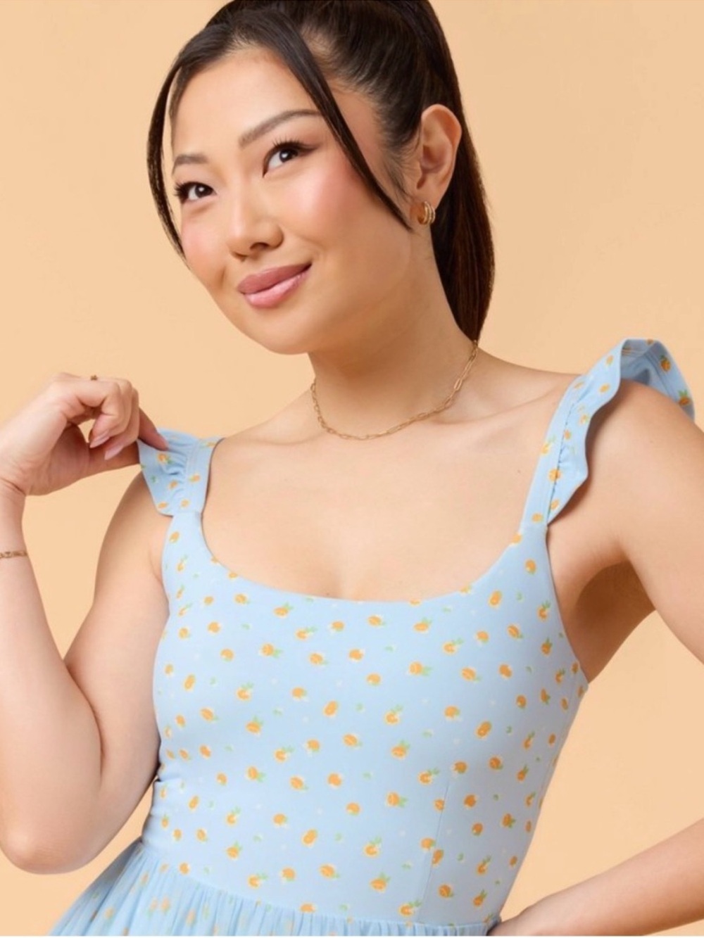 Blogilates Ballerina Ruffle Dress Light Blue Citrus Sundress Large L - Picture 5 of 12